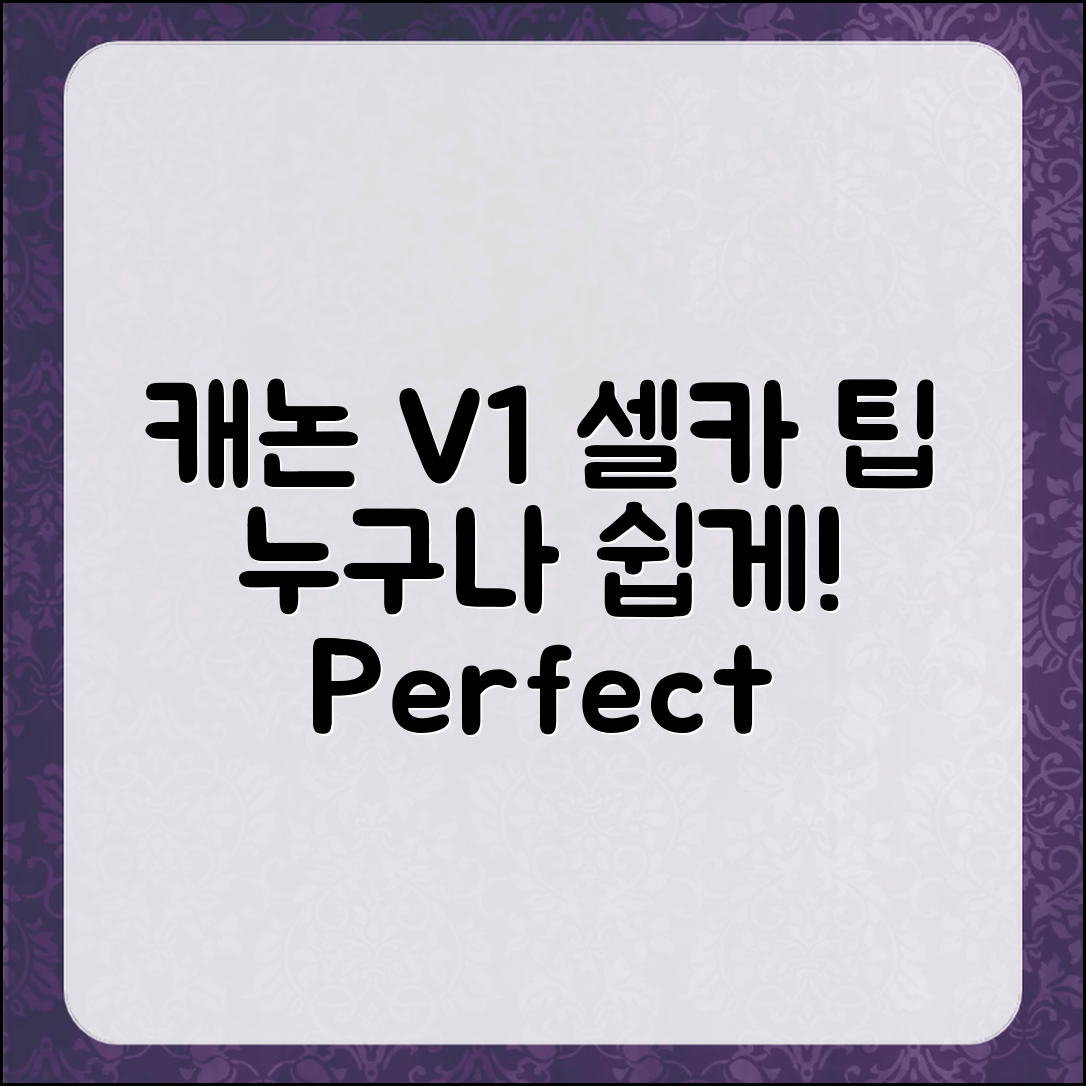 누구나 쉽게 찍는 캐논 V1 셀카 팁