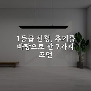 1등급 신청, 후기를 바탕으로 한 7가지 조언