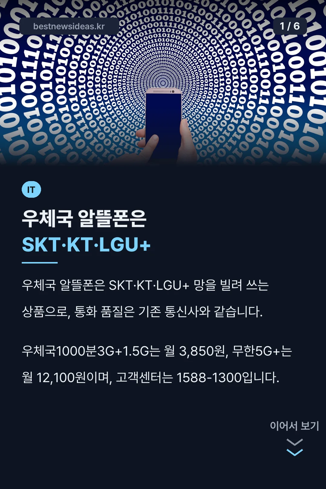 우체국 알뜰폰은 SKT·KT·LGU+